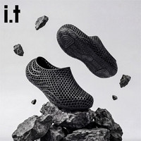 I.T puzzle3D打印镂空包头拖鞋男士防滑懒人凉拖夏季新款外穿洞洞鞋
