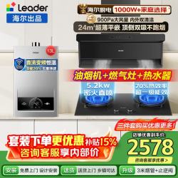 海尔 抽油烟机leader变频家用92D升级24风量大吸力一级能效纤薄顶侧双吸挥手智控烟灶二三件套换新
