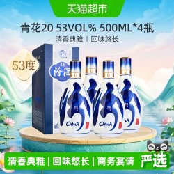 汾酒 清香型白酒 53%vol 500ml*4瓶