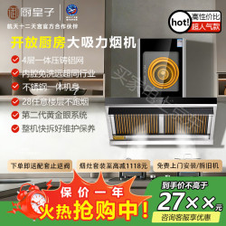 厨皇子 A2不锈钢黄金眼免清洗油烟机四层油烟分离 家用大吸力侧吸式 开放厨房大吸力烟机