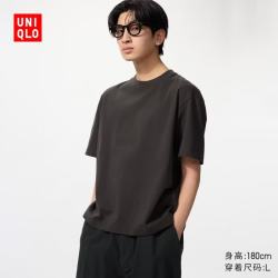 优衣库 487962 宽松休闲 深灰色 4XL 短袖T恤