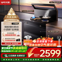 优盟 集成灶一体式 家用28风量大吸力厨房抽油烟机环保灶大火力燃气灶套装自动清洗 JJZT-Q1B