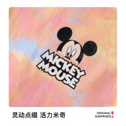 迪士尼 100%纯棉夏季女童中大童炫彩满印短袖儿童T恤