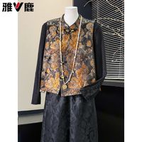 雅鹿 新中式刺绣马甲套装 中老年女装