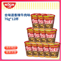 日清食品 速食 方便面  香辣牛肉风味76g*12杯