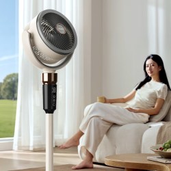 艾美特 AI语音空气循环扇家用电风扇负离子净化落地扇