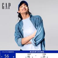 Gap 男女款棉质Logo口袋短袖T恤 基础常规美版 857901