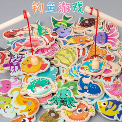 木制垂钓小朋友钓鱼玩具婴幼儿益智动脑