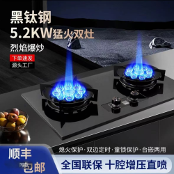 多才好太太 25款黑钛金燃气灶家用猛火灶防爆熄火保护台式嵌入式定时煤气灶
