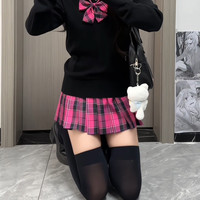 晶米猫 绯樱中 女士学院风百褶裙