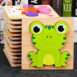 欢趣 幼儿童早教拼图积木立体手抓板 益智力开发玩具