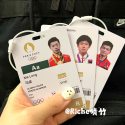 乒乓球球员卡挂件 马龙 王楚钦 巴黎参赛卡 张继科 王曼昱 莎头书包挂件