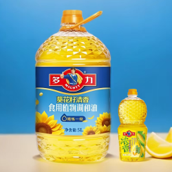 多力 葵花籽清香植物调和油 5L+238ml 精炼一级 家用食用油