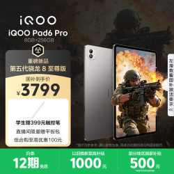 iQOO Pad6 Pro 骁龙8至尊版 灰晶 8GB+256GB Wi-Fi 平板电脑