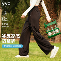 VVC 男士休闲裤 防晒宽松直筒 曜石黑 L