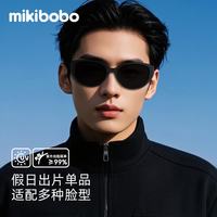 mikibobo 摩登猫眼偏光太阳镜 开车防紫外线UV400防晒  男女同款小框墨镜 C4032-黑框灰片