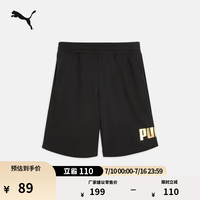 PUMA 宽松简约 黑色-金属色 S 运动短裙