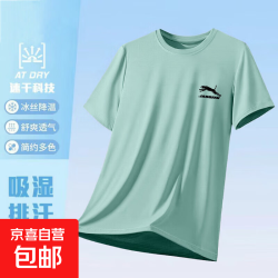 2026夏季薄款短袖冰丝t恤男士网眼印花宽松休闲圆领透气凉快上衣 JAB-豆绿色 XL