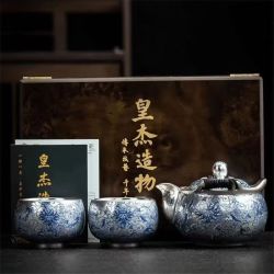 灵沐 鎏银礼盒装手抓宝瓶壶套装