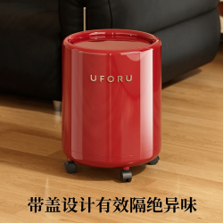 LYNN 安可拉红 垃圾桶 2026新款 家用客厅茶几边卧室带盖卫生间大容量 轻奢高档 带轮 360度随心滑
