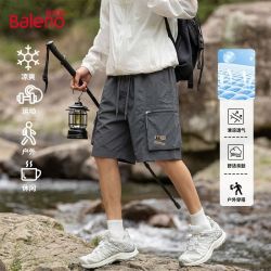 班尼路 工装新款短裤夏薄款男潮牌潮流运动宽松休闲大口袋五分裤C