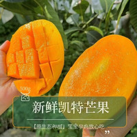 京喜自营-专用品牌 攀枝花 凯特芒 青黄皮甜心芒大芒果生熟两吃当季芒新鲜美味 带箱10斤净重9.5斤单果400g