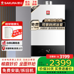樱花 燃气热水器天然气家用13/16升水气双调液化气燃气热水器智控恒温低压启动强排式