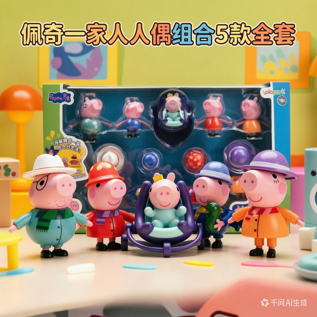 旗迹 小猪佩奇玩具模型小房子收纳玩具屋3到6岁公仔玩偶儿童节礼物