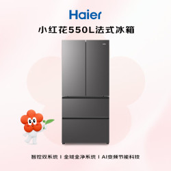 海尔 小红花2.0系列 BCD-550WGHFDC9GYU1 风冷法式多门冰箱 550L 博卡灰