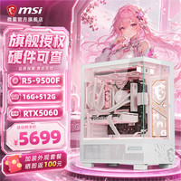 微星 全家桶AMD 办公电脑AI主机电竞游戏台式整机diy组装电脑 9500F+5060