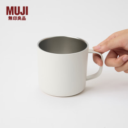 無印良品 MUJI 双层不锈钢马克杯 410ml 白色