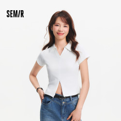 森马 POLO衫女夏季短款插肩袖修身 × 2件