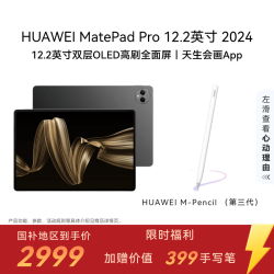 华为 MatePad Pro 12.2英寸 HarmonyOS 4.2 平板电脑（2800×1840、12GB、256GB、WiFi版、砚黑）