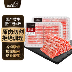 芈羊羊 MIYANGYANG 芈羊羊 国产原切肥牛肉卷 4斤