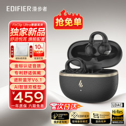 漫步者 AI同声翻 耳夹蓝牙耳机+磁吸收纳袋  有线充电 Type-C 黑色