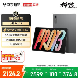 联想 小新Pro 13.0英寸 Android 平板电脑（3504*2190、骁龙8s Gen 4、8GB、256GB、WiFi版、凝雾灰）