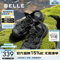 百丽 8RU01BL5 镂空透气 黑色 41 男士凉鞋