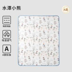 欧孕 隔尿垫婴儿防水隔尿床单大尺寸四季透气可水洗纯棉姨妈垫 水潭小熊(7A抗菌 透气不闷痱) 45x30cm