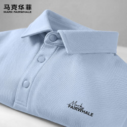 马克华菲 棉珠地翻领POLO衫 天蓝 XL