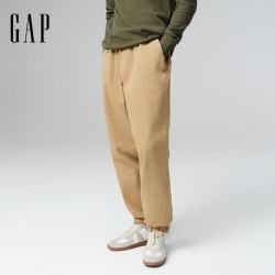Gap 男装斜纹棉松紧腰束脚休闲裤 美版737898