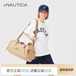 NAUTICA 男童女童纯棉短袖T恤 白色 170