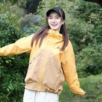 安踏 张雨霏同款水壳冲锋衣丨大地之壳硬壳单层外套女防风防水登山服 蜂蜡黄/影棕色-3 M(女165)