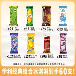 冰工厂 伊利冰工厂蜜桃味蓝莓味苦咖啡心情雪糕60支组合装