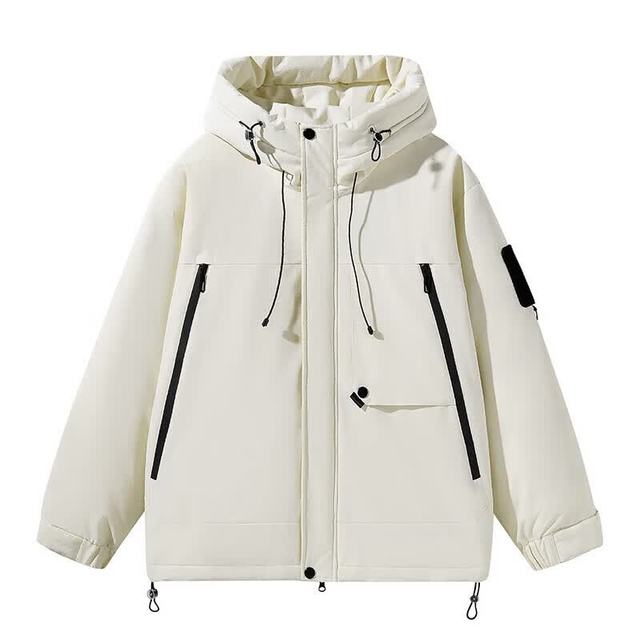 雪中飞 90%绒 640+蓬松 连帽保暖抽绳设计羽绒服 米色 M