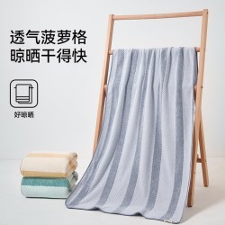 洁丽雅 2026 菠萝格浴巾 成人家用 强吸水 140*70cm 绿色 A级抗菌