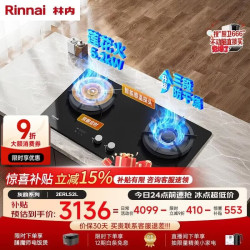 林内 燃气灶家用5.2kW大火力猛火灶双边定时灶具70%热效率防干烧嵌入式灶JZT-2ERLS2L