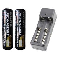 索尼 18650锂电池 3000mAh 平头尖头各1节含充电器