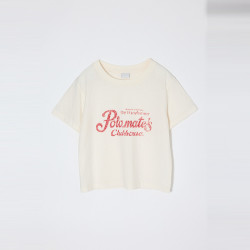 MOUSSY 2026夏季新品甜酷风做旧字母印花短款短袖T恤010JS490-5101
