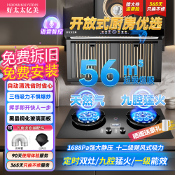 好太太亿美 抽油烟机家用大吸力侧吸 超级爆吸+5.2KW鸳鸯定时灶
