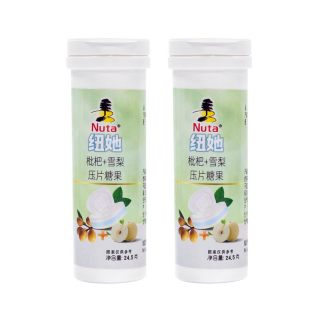 移动端：Nuta 纽她无蔗糖薄荷糖枇杷雪梨味含片清新口气压片糖果瓶装24.5g